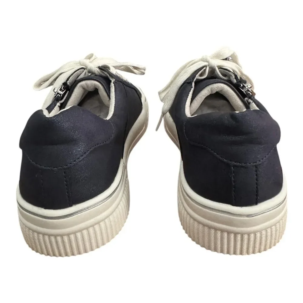 Patrizia Shoes Womens‎ Size 9 Navy Blue Darah N-40 Zip Lace Up Comfort Sneakers
